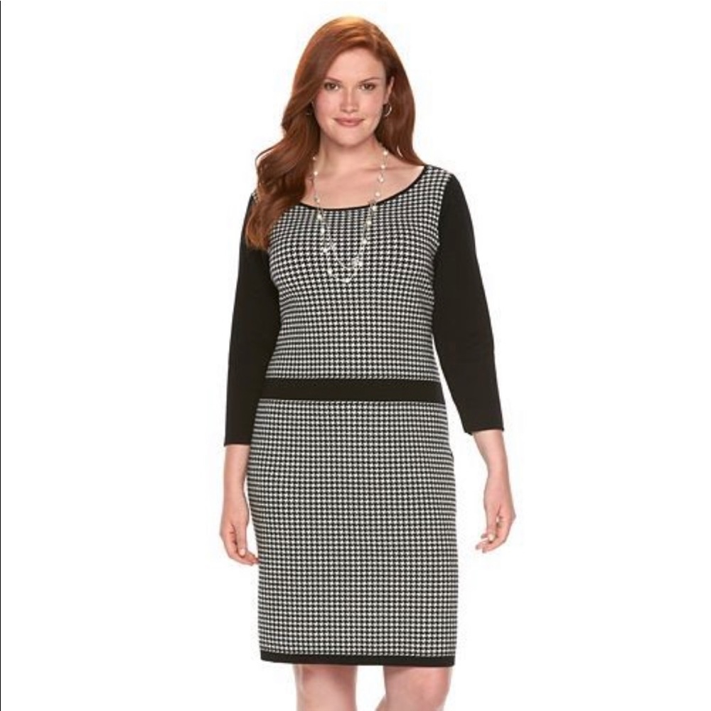 NWT - Houndstooth Chaps Sweater Dress